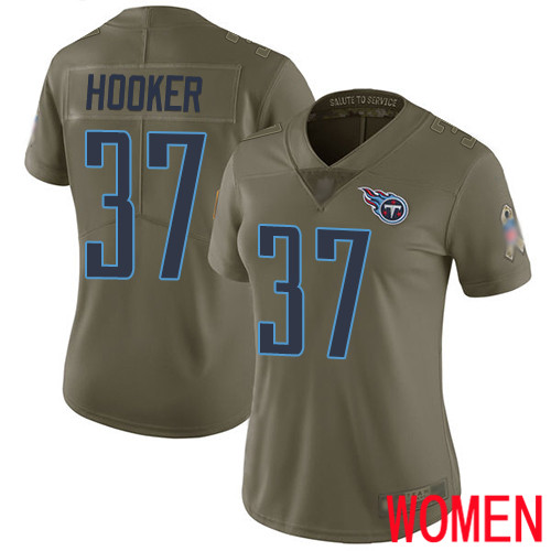 Tennessee Titans Limited Olive Women Amani Hooker Jersey NFL Football #37 2017 Salute to Service->women nfl jersey->Women Jersey